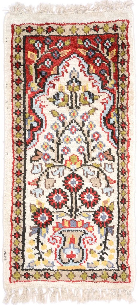 Agra Tappeto 60x30 Beige (Indian) Annodato A Mano