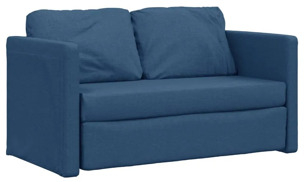 Divano letto da terra 2 in 1 blu 112x174x55 cm tessuto