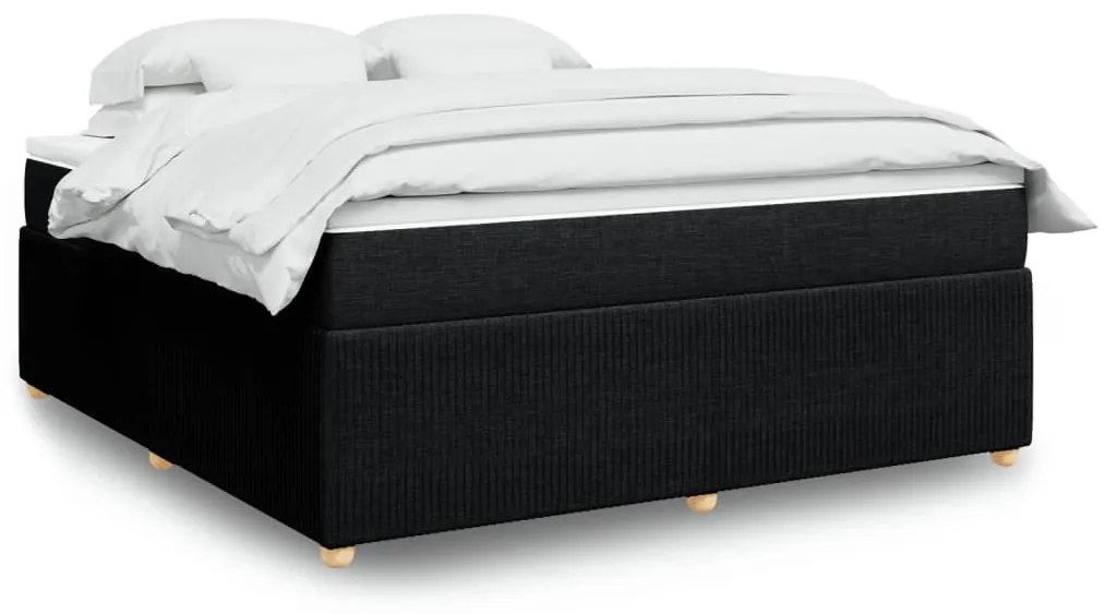 Giroletto A Molle Con Materasso Nero 180x200 Cm İn Tessuto /