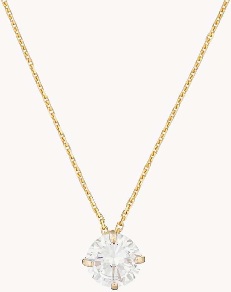 Collana in argento con ciondolo in oro bianco e zirconia Splendeur