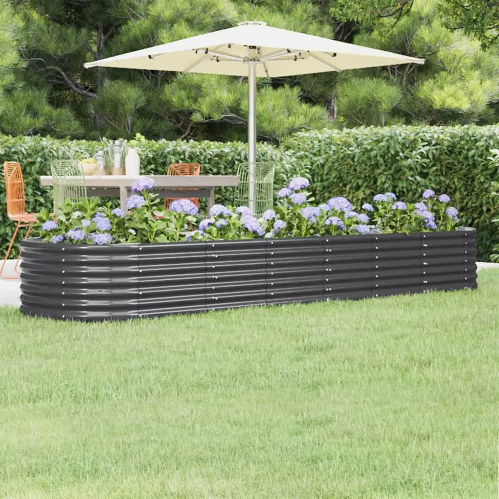 Letto Da Giardino İn Acciaio A Polvere 296x80x36 Cm Antracite /