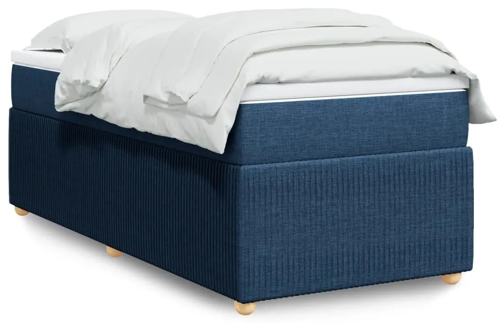 Giroletto A Molle Con Materasso Blu 90x190 Cm İn Tessuto /