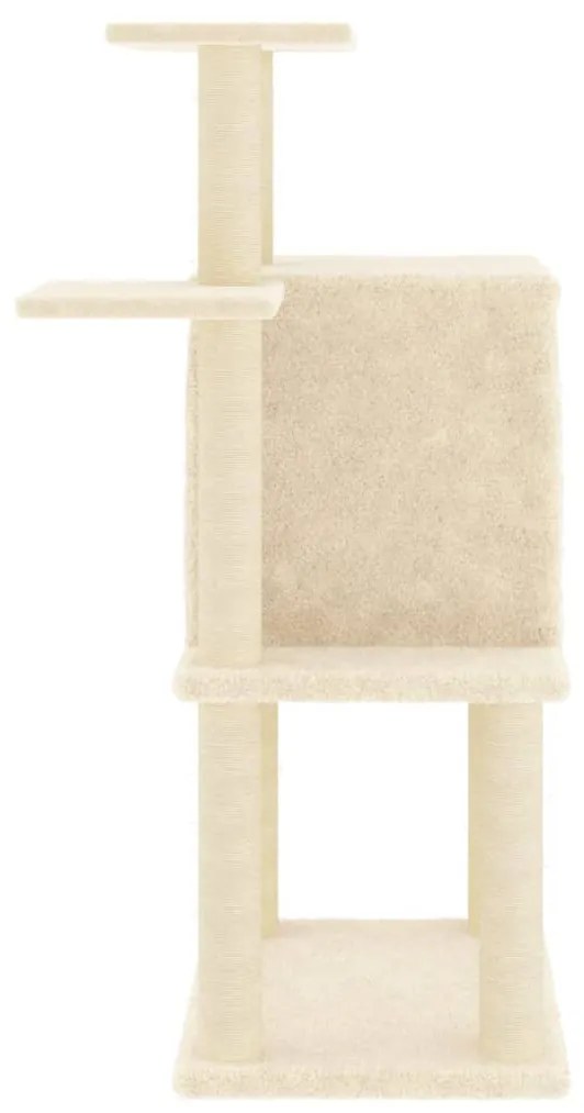 Albero per gatti con tiragraffi in sisal crema 97 cm