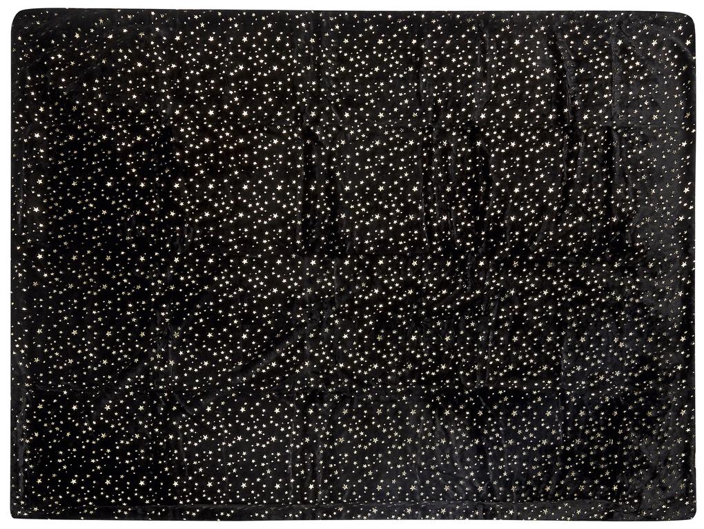 Plaid nero e oro 130 x 180 cm ALAZEYA Beliani