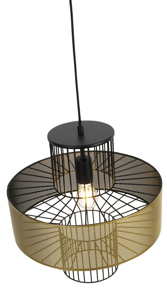 Lampada a sospensione di design oro con nero 40 cm - Tess