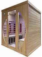 Sauna infrarossi cinque posti 180x120cm, cromoterapia, ozono, radio legno hemlock Sicorage Vittra