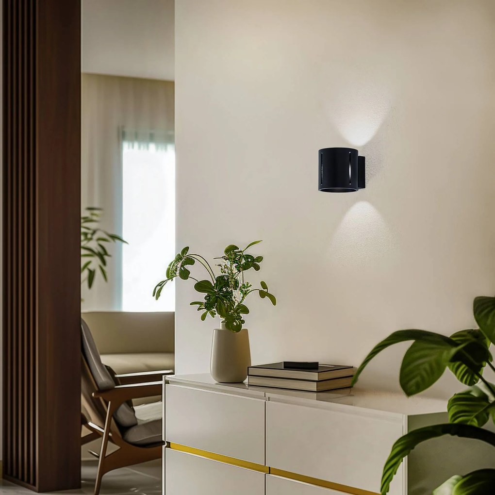 SOLLUX LIGHTING Applique Topa up/down, corpo nero
