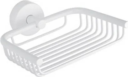 Kamalu - Portasapone a griglia design sospeso in acciaio inox bianco opaco | Monde-B