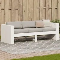 Divano Giardino 3 Posti Bianco 189x60x62 cm Legno Massello Pino 832374