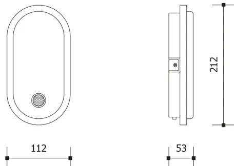 Lampada da parete LED per esterni con sensore OVAL LED/10W/230V IP65, bianco