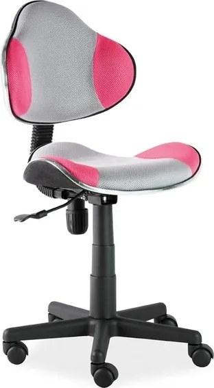 Sedia da ufficio Q-G2 rosa e grigia – 48x41x84 cm