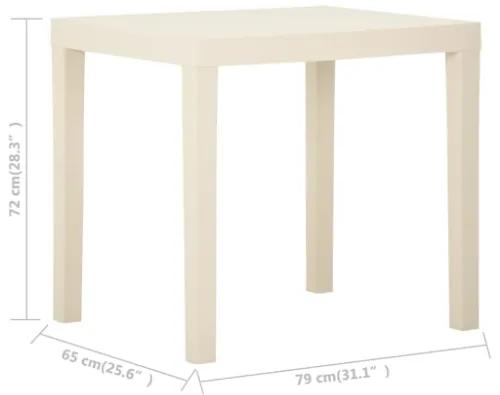 Tavolo da Giardino Bianco 79x65x72 cm in Plastica