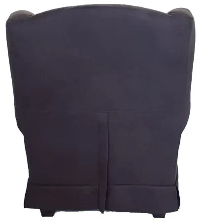 Poltrona imbottita in tessuto sfoderabile BERGERE MARRONE SCURO con pouf