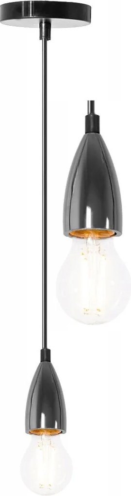 Lampada Da Soffitto Pensile Montatura Chrome Black APP357-1CP