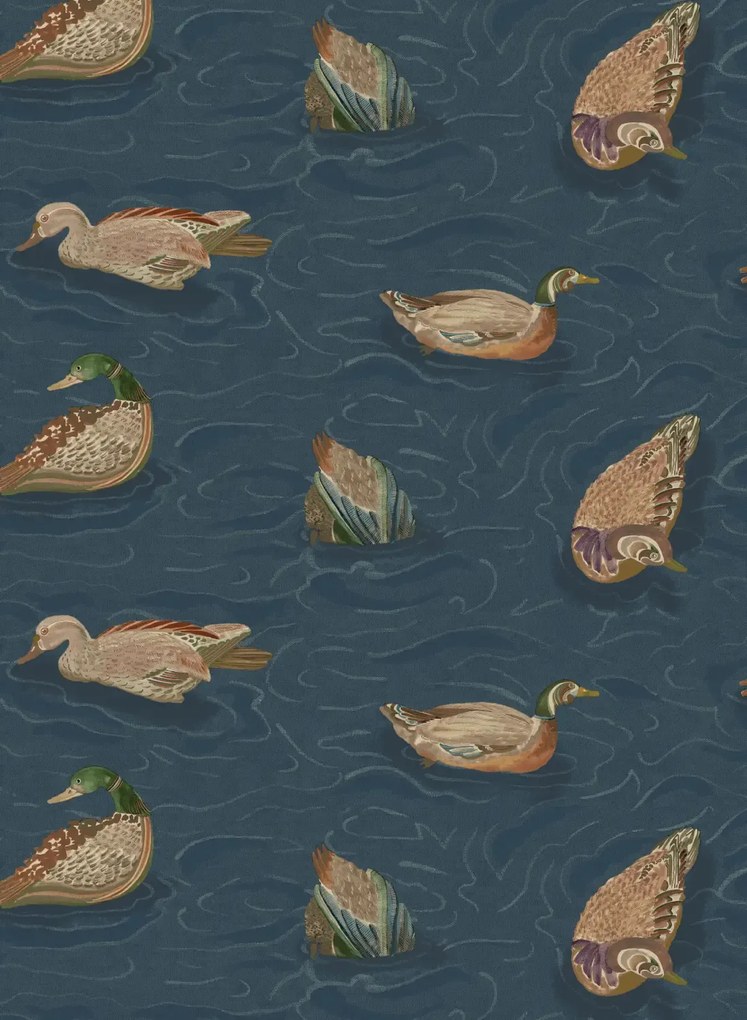 Mulberry Home Carta da parati Duck Pond - Indigo