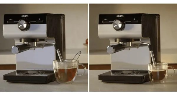 Krups - Macchina da caffè a leva per two tazze AUTHENTIC 1450W/230V grigio