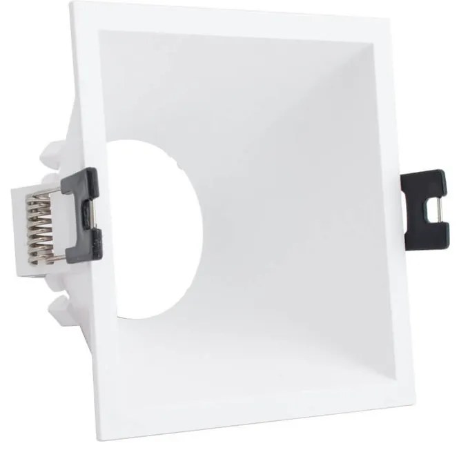 Faretto da Incasso Quadrato Bianco Fisso in Policarbonato Foro 85x85mm per GU10