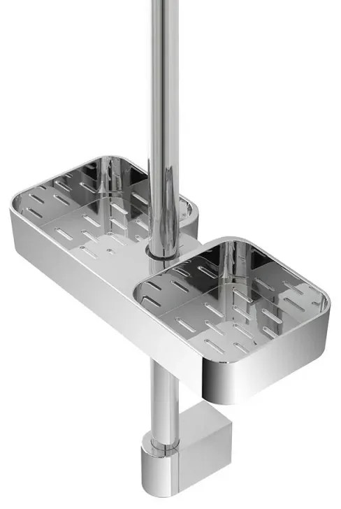 Mensola per asta saliscendi con D. 18, 22, 25 cm in ABS cromo Hidra