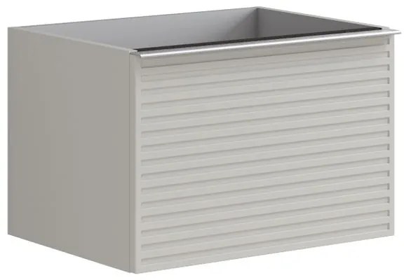 Mobile da bagno sotto lavabo Pixel stripes frontale grigio pastello e maniglia alluminio brillante laccato opaco L 60 x H 40 x P 45.5 cm 1 cassetto, lavabo non incluso