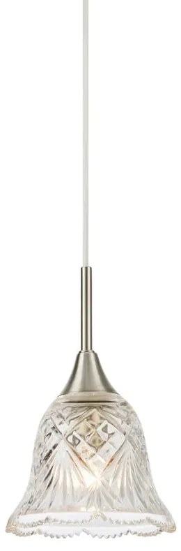 Lampadario argentato con paralume in vetro ø 13,5 cm Luna – Markslöjd