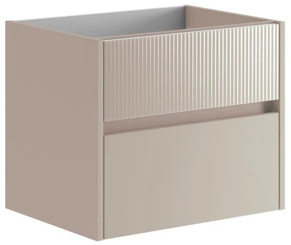 Mobile da bagno sotto lavabo Niwa beige laccato opaco L 59.5 x H 50 x P 45.5 cm 2 cassetti, lavabo non incluso