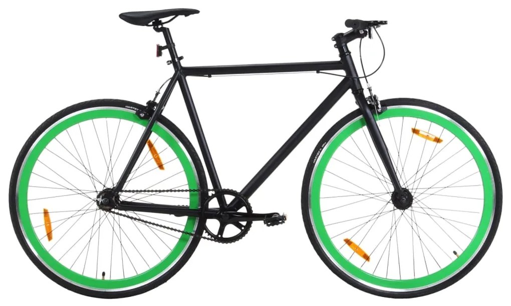 Bicicletta A Scatto Fisso Nera E Verde 700c 59 Cm /