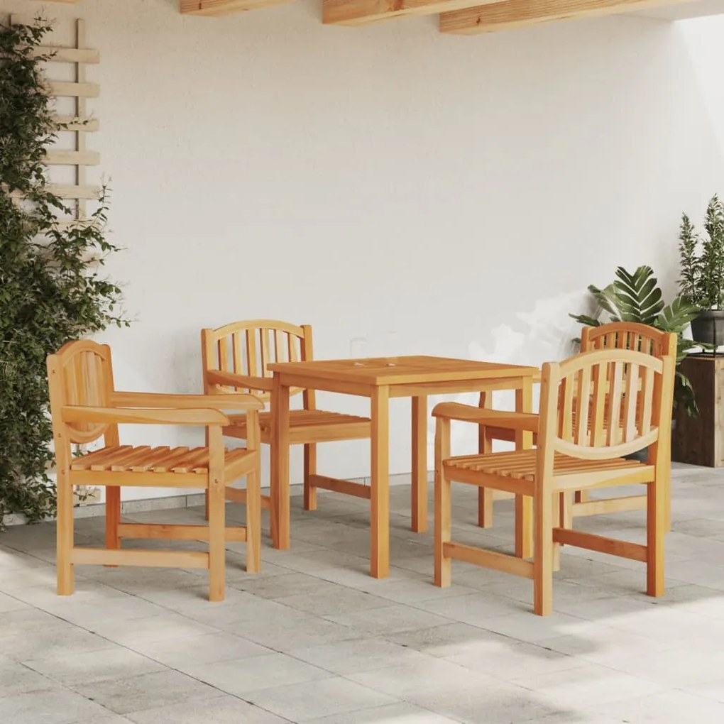 Set Da Pranzo Per Giardino 5 Pz İn Legno Massello Di Teak /