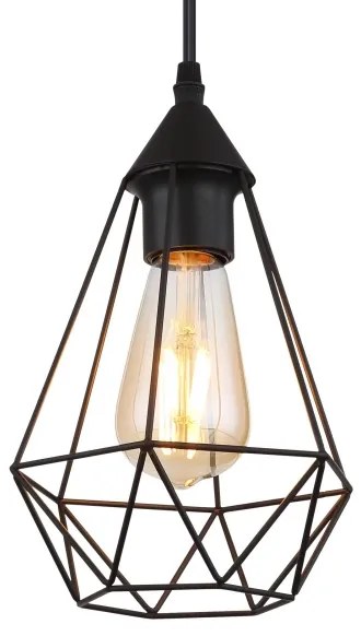 Globo 15745H - Lampadario a sospensione con filo ZACHARY 1xE27/60W/230V diametro 17 cm