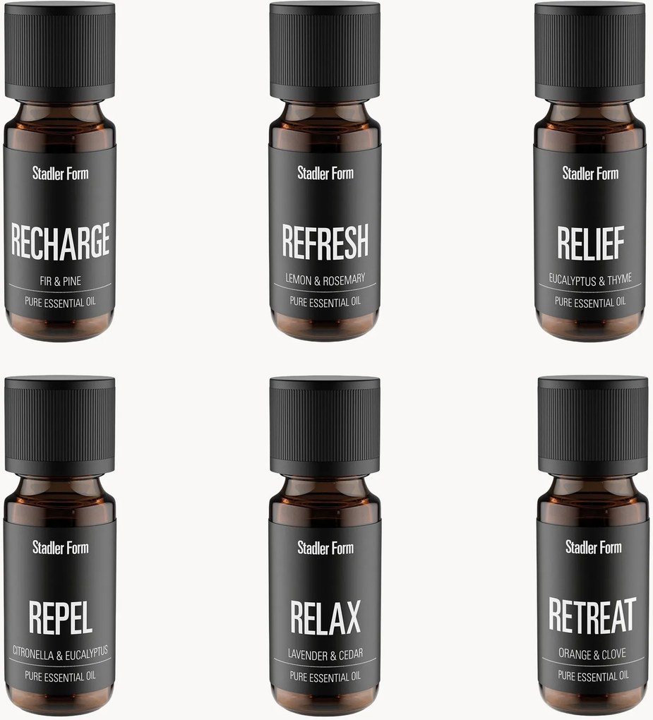 Set di 6 oli profumati per diffusore Sophie e Nora (legnoso, agrumi, lavanda, eucalipto, citronella, arancio)
