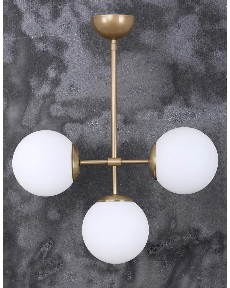 Lampada a sospensione con paralume in vetro oro e bianco ø 15 cm Seagull - Squid Lighting