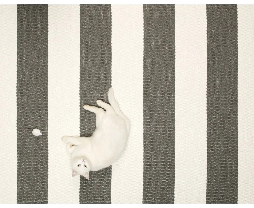 Passatoia da interno/esterno color antracite/color crema 70x300 cm Bob Charcoal Linen – Pappelina