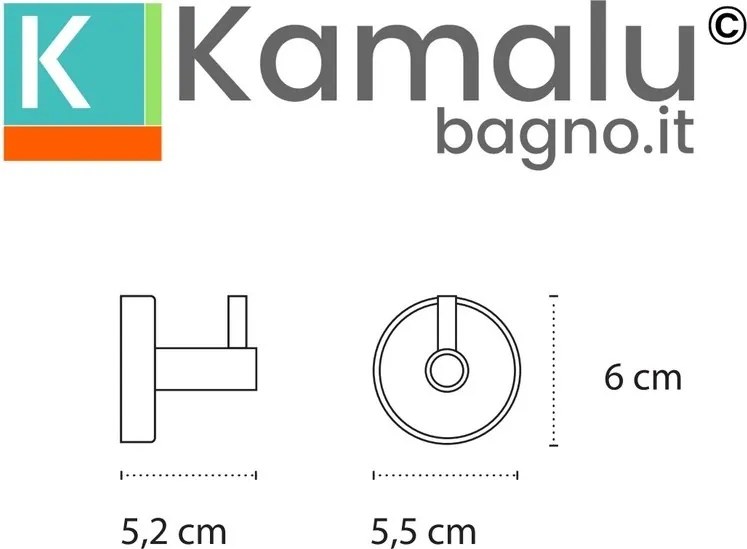 Kamalu - Appendino singolo in acciaio inox e dettagli in abs nero | NICO-N