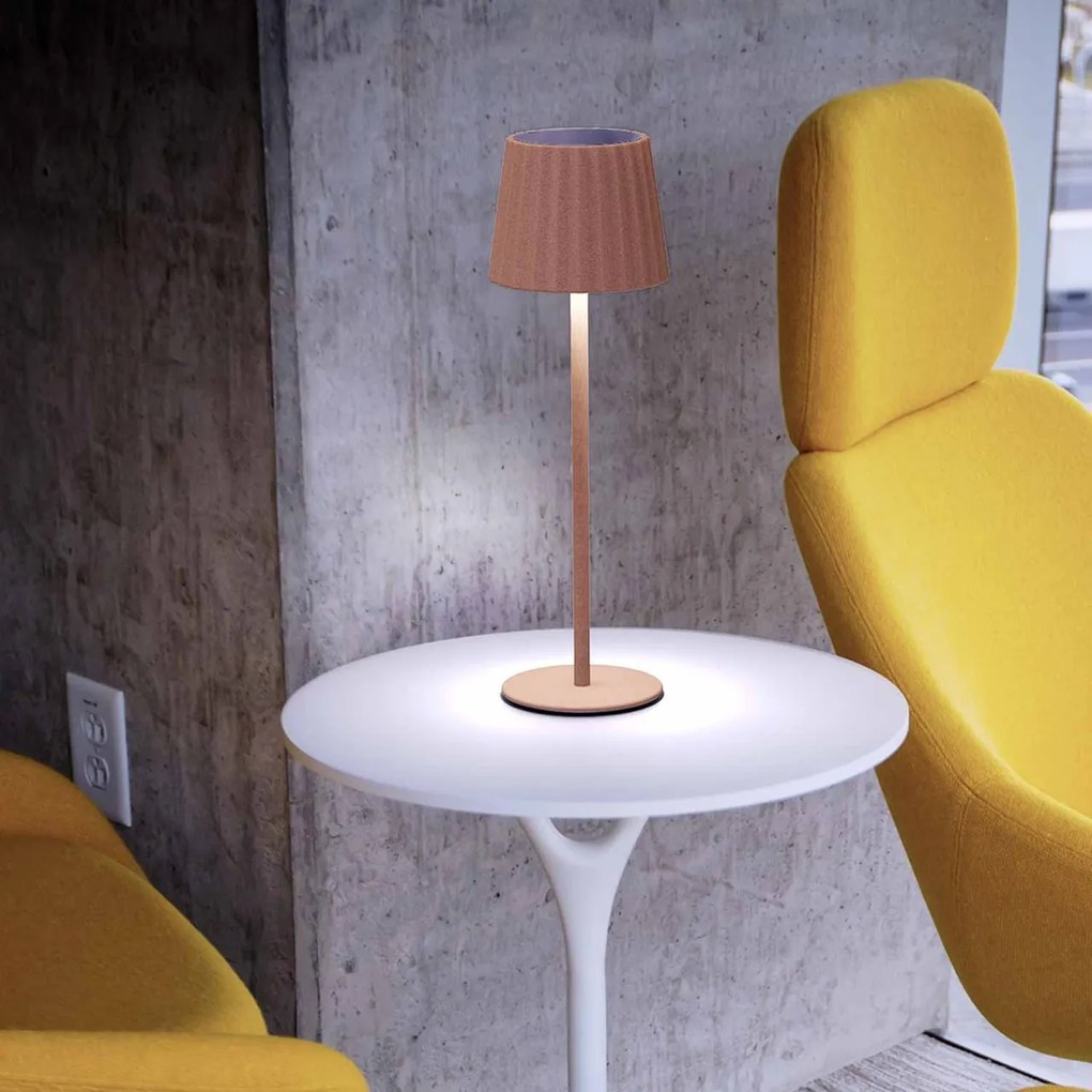 Lampada da Tavolo Ricaricabile 2.2W IP54 CCT Dimmerabile - Corten Rigato