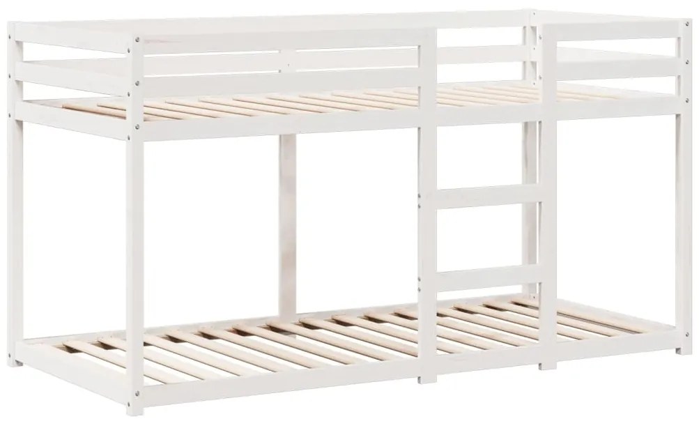 Letto a castello con tetto bianco 75x190 cm legno massello pino