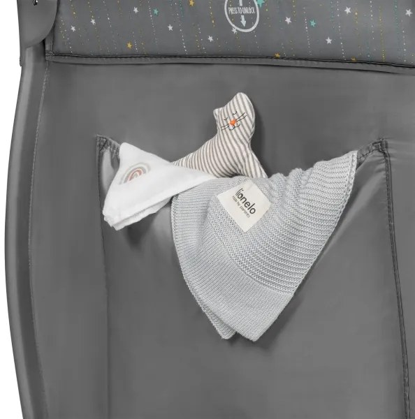 Lionelo - Lettino da viaggio STEFI PLUS Grigio Multicolore