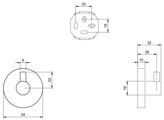 Villeroy & Boch TVA15101100061 - Gancio a parete ELEMENTS, cromo lucido