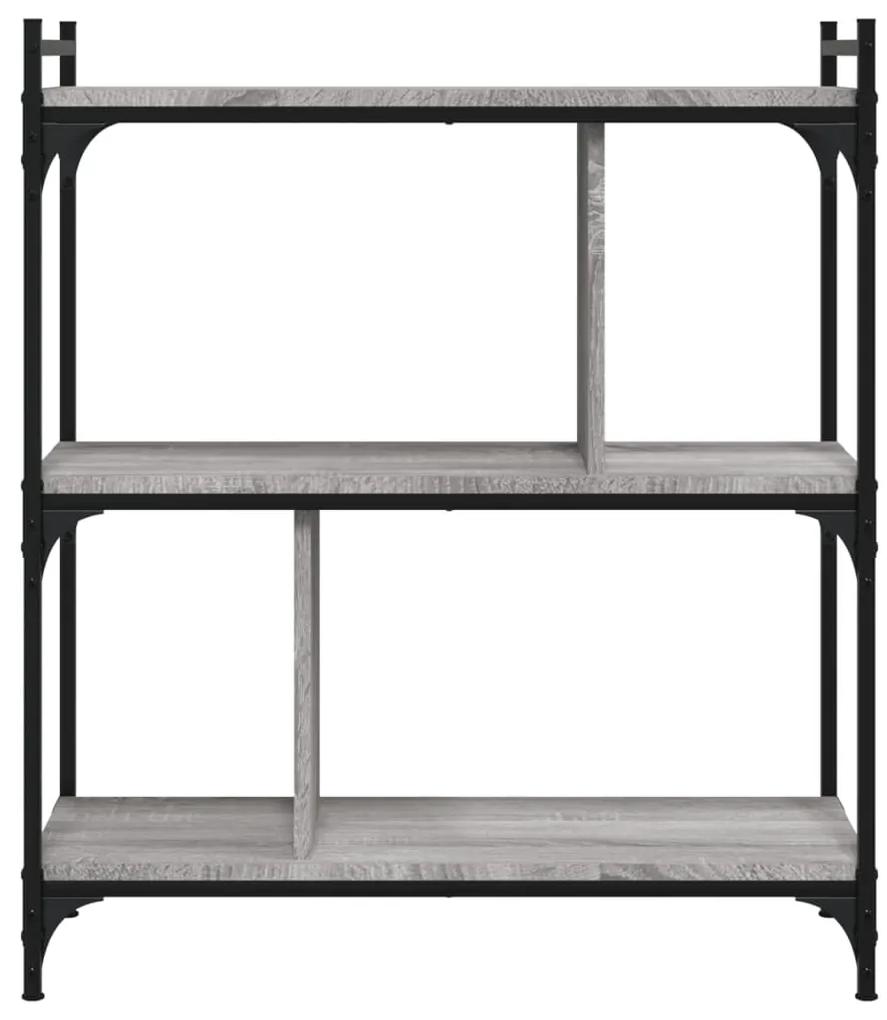 Libreria grigio sonoma 3 ripiani 76x32x88 cm legno multistrato