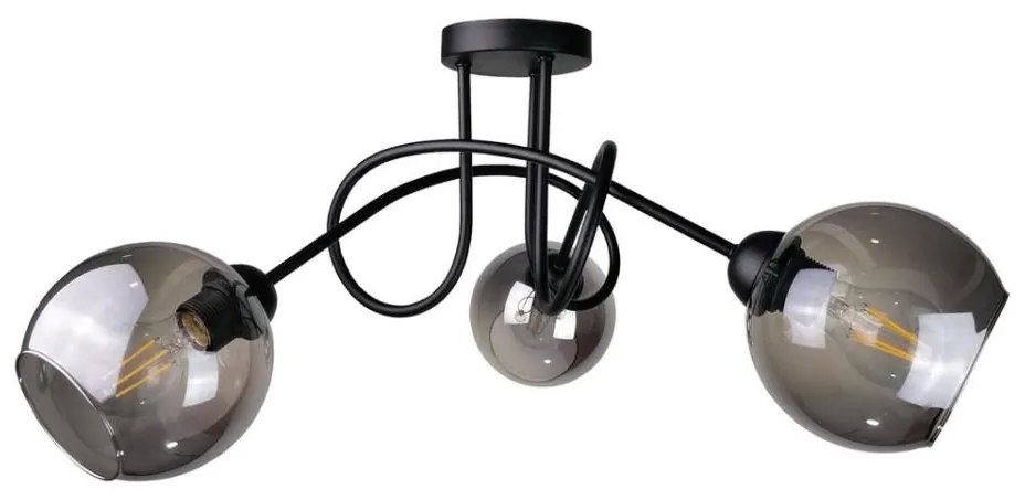 Lampadario a plafone RIN 3xE27/60W/230V nero