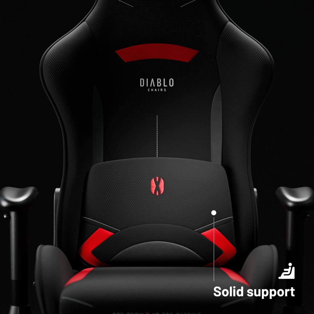 Sedia girevole da gaming Diablo X-Starter nera e rossa