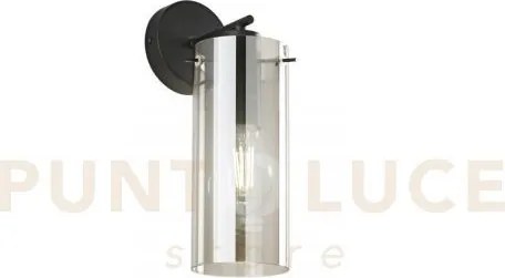 Applique a parete magic nera e fume' 1 luce attacco e27 15,5x15,5x3...
