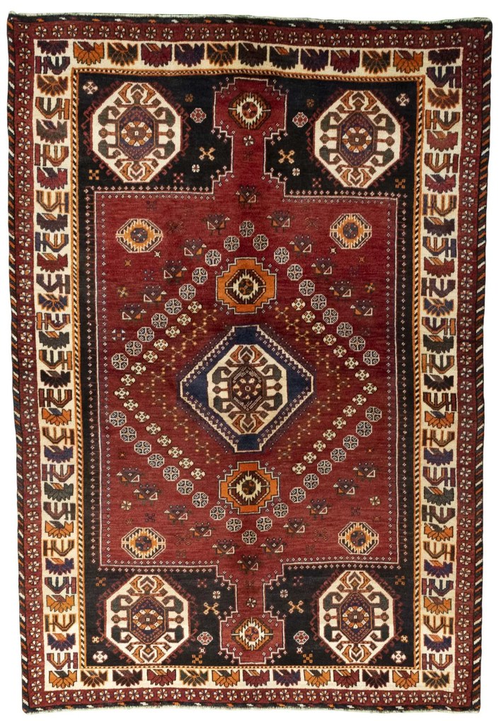 Shiraz Tappeto persiano 230x160 Rosso (Iran) Annodato A Mano