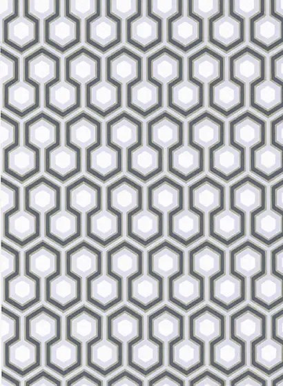 Cole & Son Carta da parati Hicks Hexagon - Schwarz/ Grau