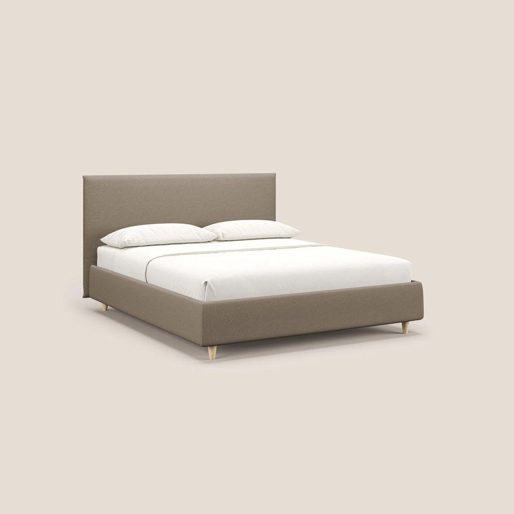 Teresa letto contenitore e sfoderabile in tessuto misto cotone impermeabile T13 beige