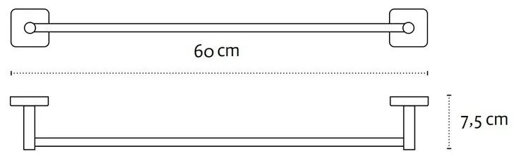 Kamalu - portasciugamani barra 60cm in acciaio modello kaman clode-460
