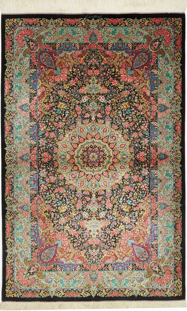 Ghom Tappeto 100 x 150 (Iran) Annodato A Mano