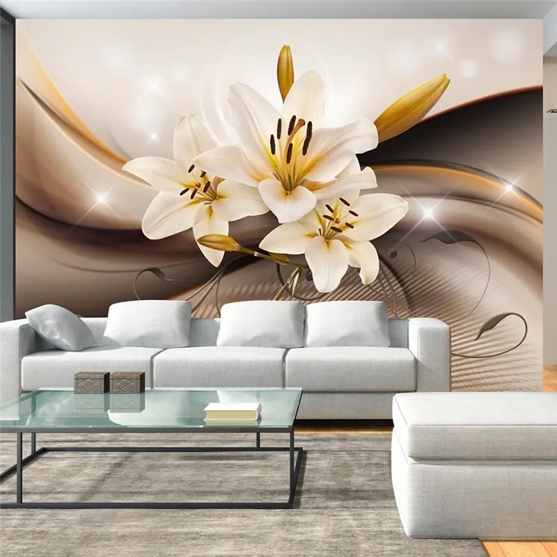 Fotomurale  Golden Lily  Colore Marrone, Dimensioni e Misure 150x105