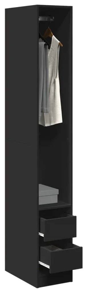 Armadio Nero 30x50x200 Cm İn Legno Multistrato /