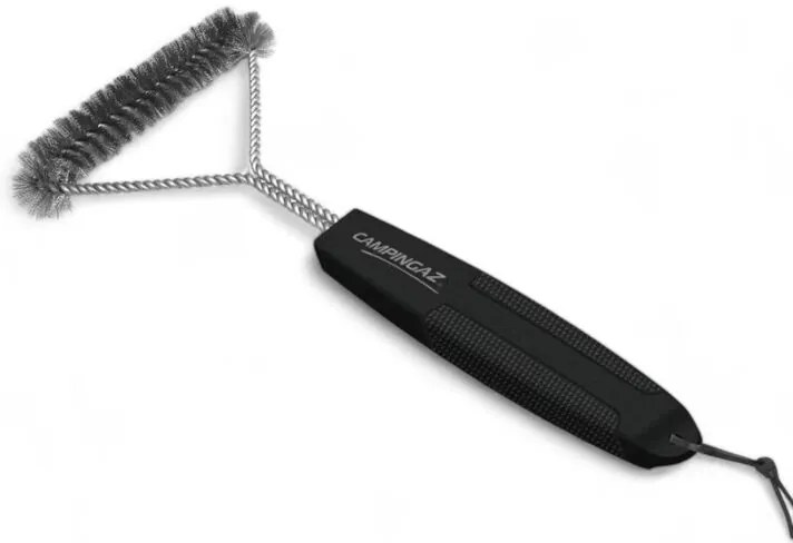 Spazzola triangolare per pulizia barbecue in acciaio inox ideale per rimuovere incrostazioni da griglie e piastre 32 cm