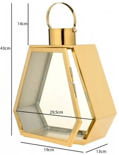 Lanterna decorativa dorata 43 cm
