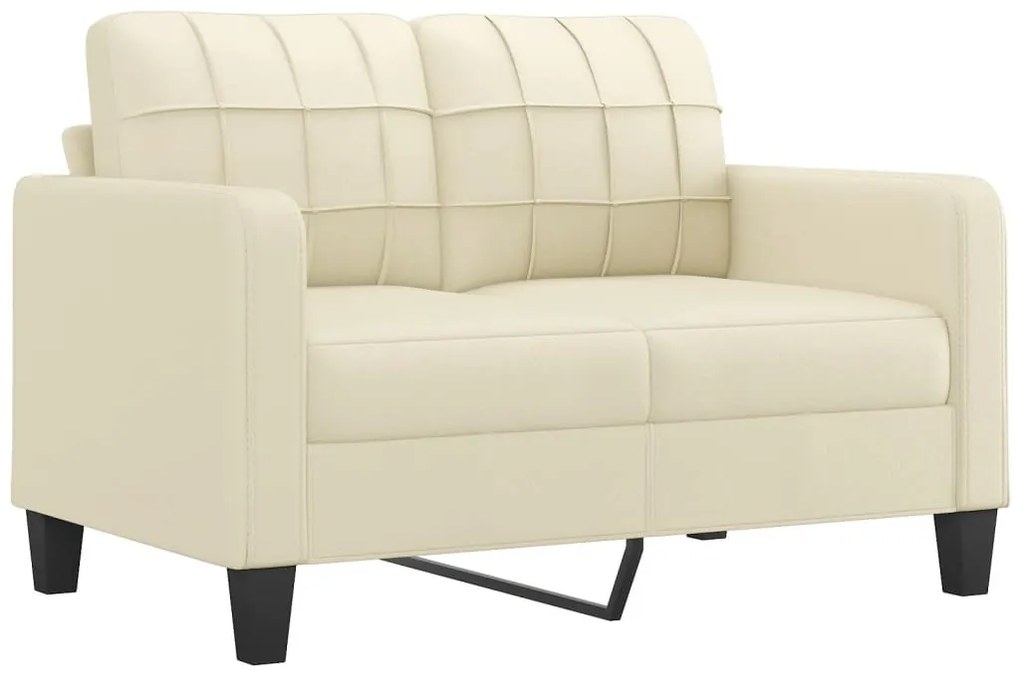 Set di divani 2 pz con cuscini crema in similpelle